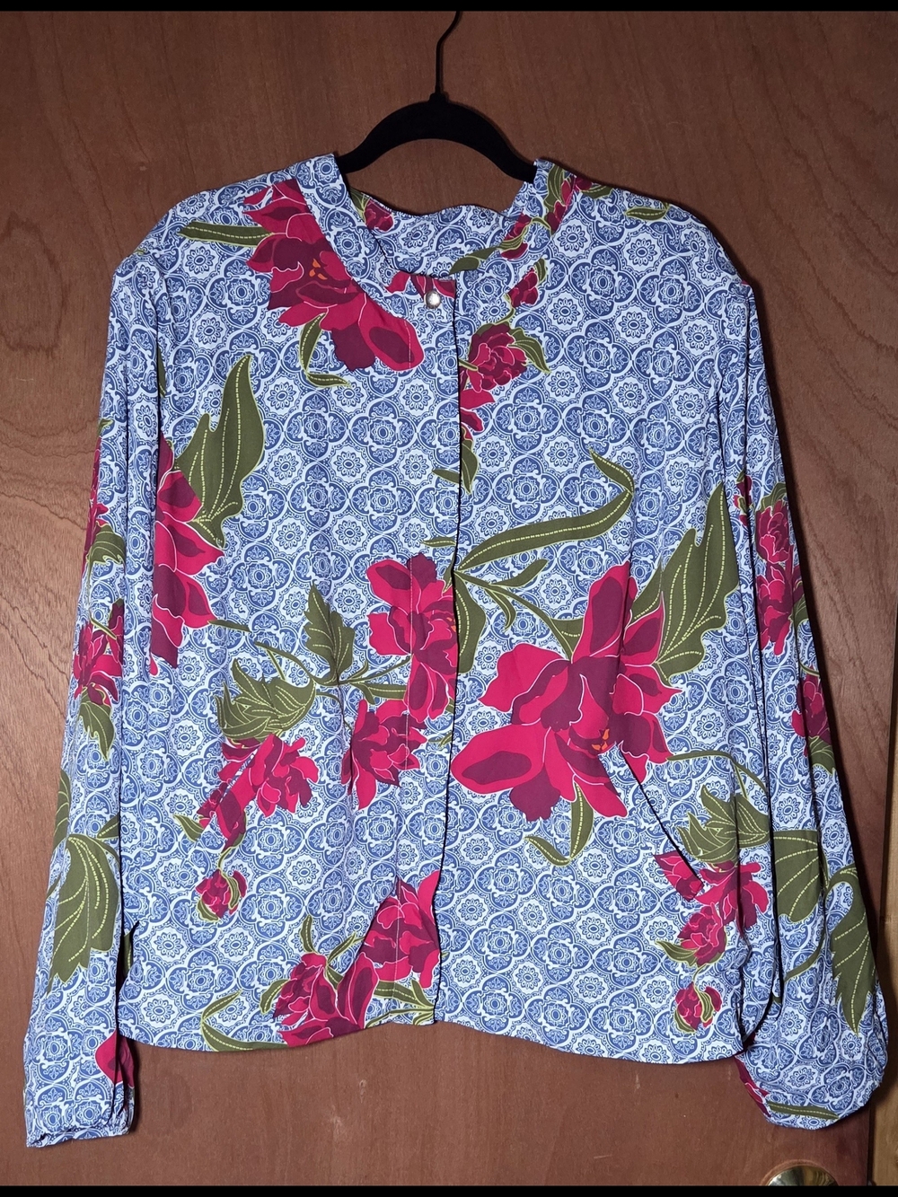 Diane Gilman Floral Print Zip Up Outer Jacket - Sz 3x